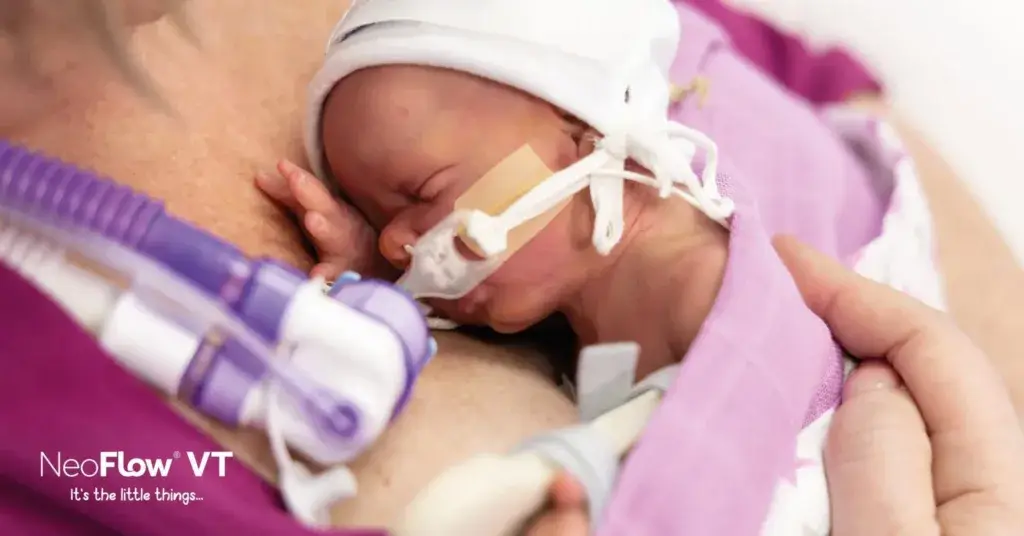 An image of a baby receiving kangaroo care An image of a baby receiving kangaroo care