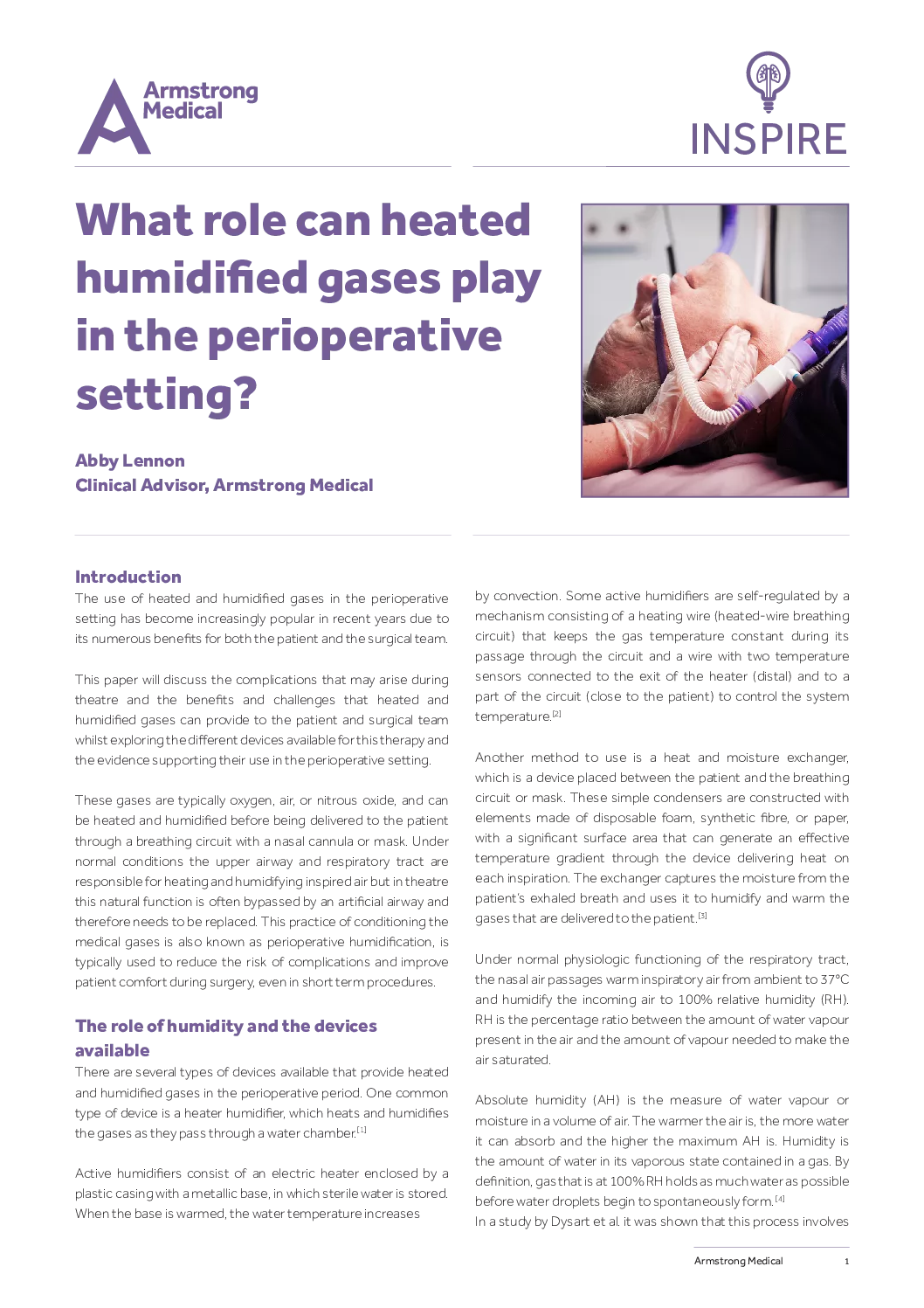 Heated Humidified Gas in Peri Op White paper pdf Eakin Healthcare