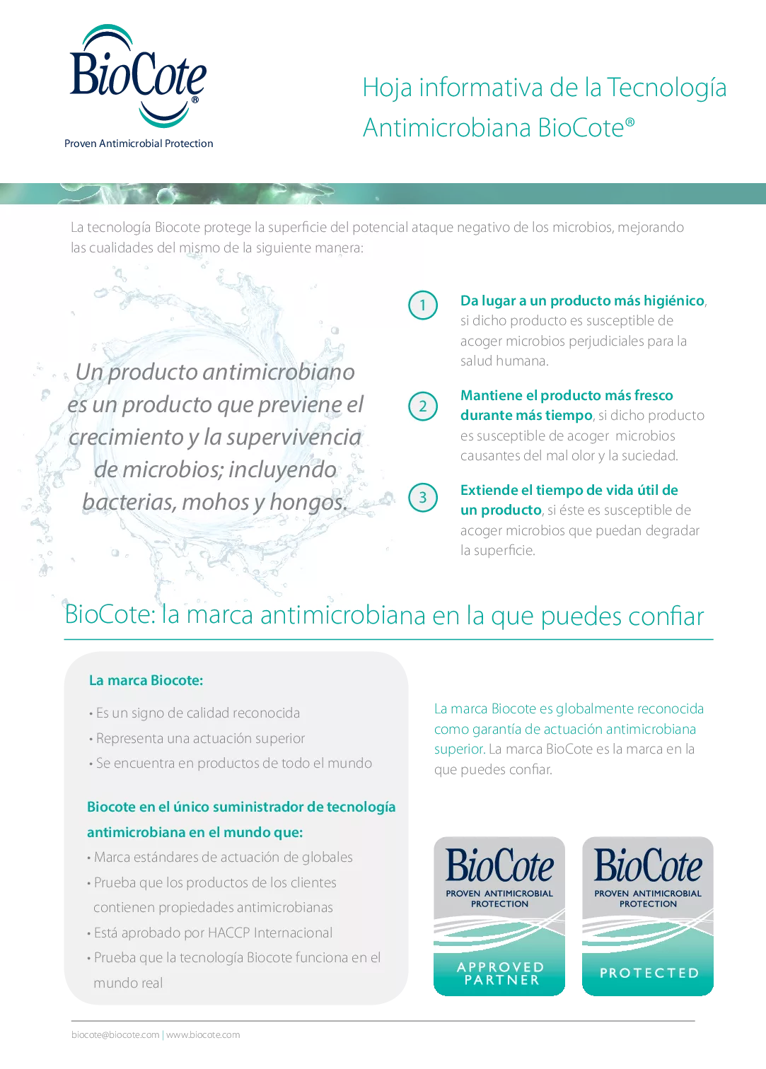 217 BioCote Fact Sheet SPANISH pdf Eakin Healthcare