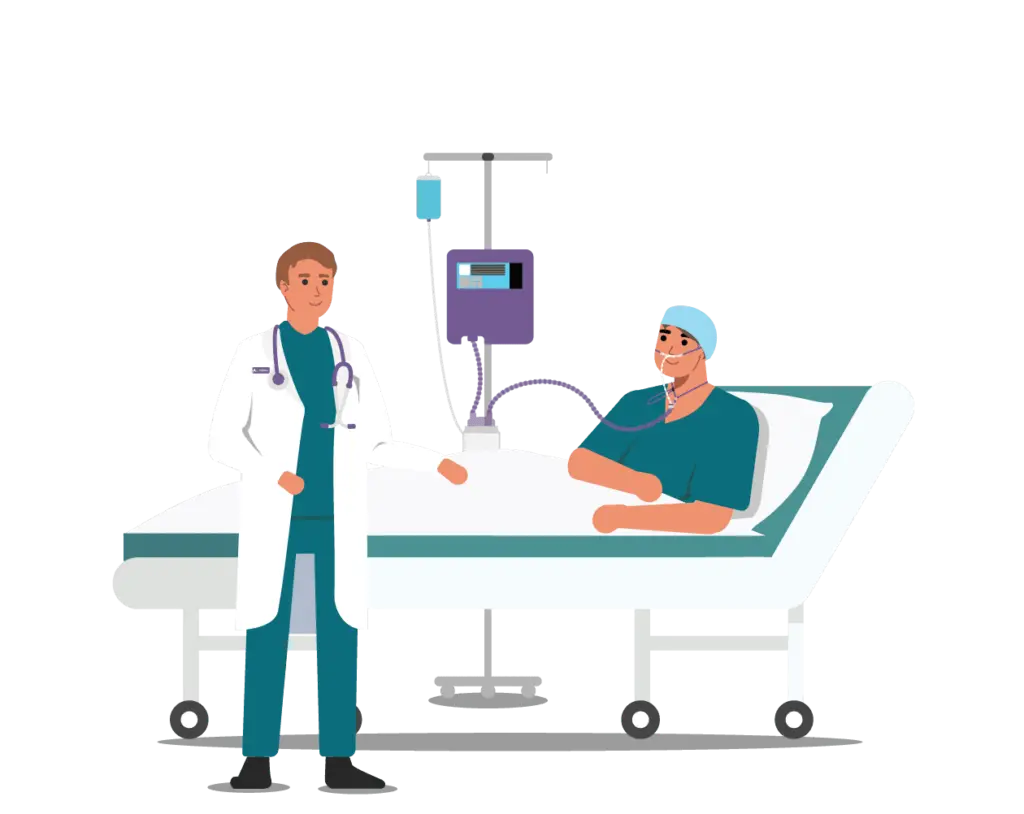 Illustration of a doctor with a patient