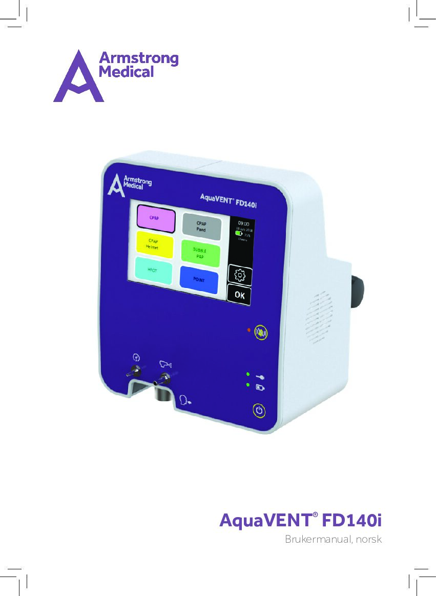 Aquavent FD140i User Manual NO Issue 08 pdf Eakin Healthcare