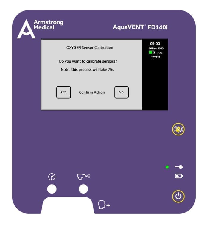 3D rendering of the AquaVENT FD140i oxygen sensor being calibrated