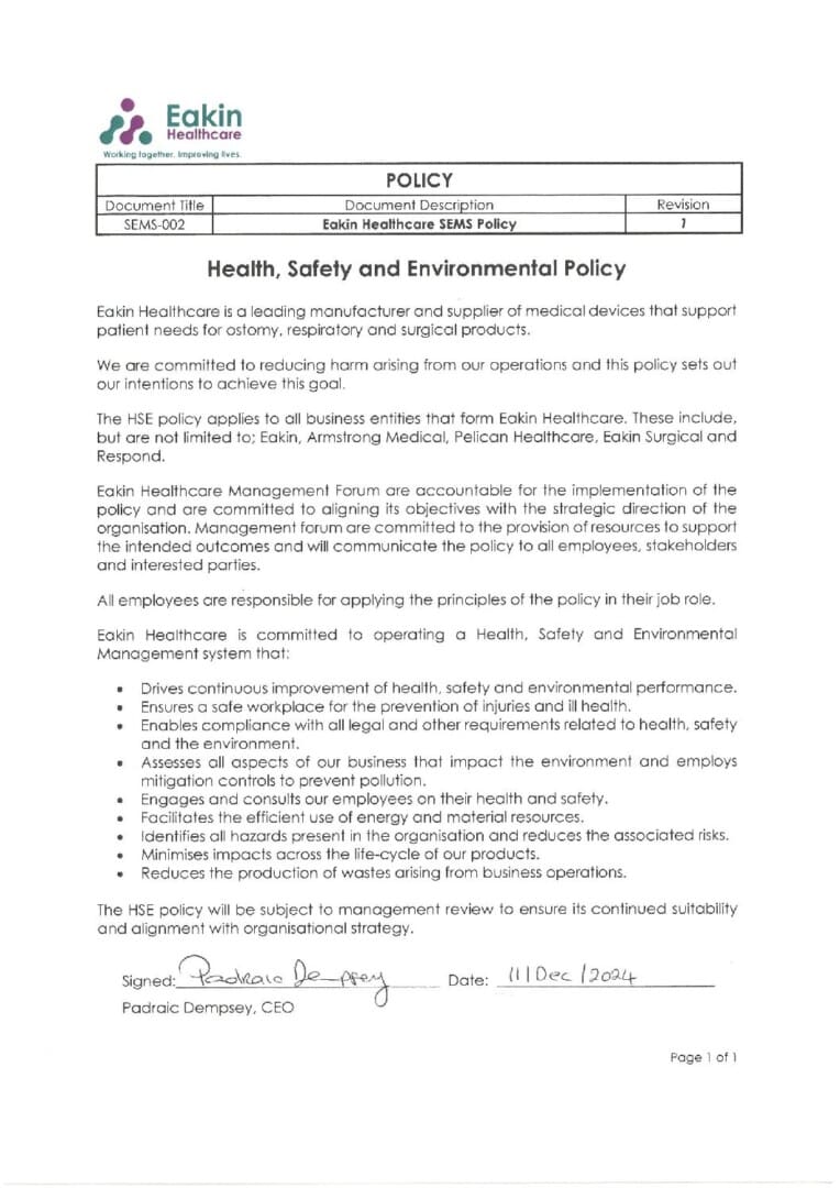 SEMS 002 Eakin Healthcare SEMS Policy R1 Signed pdf 5 Eakin Healthcare