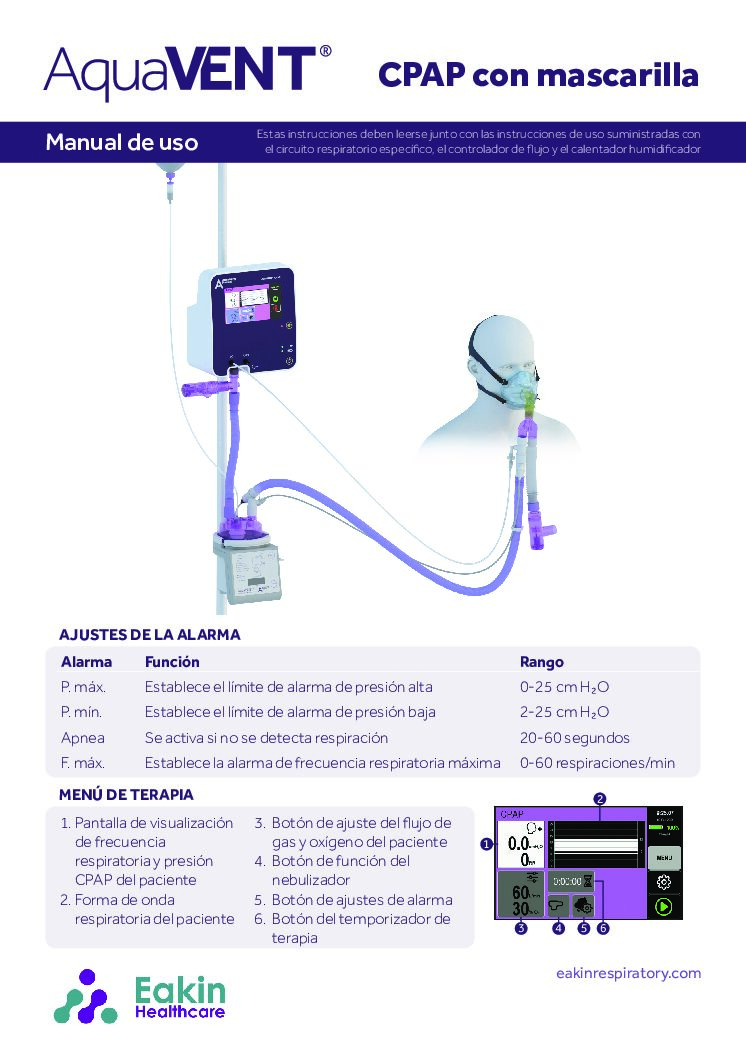 ES Face Mask CPAP User Guide V2 pdf Eakin Healthcare
