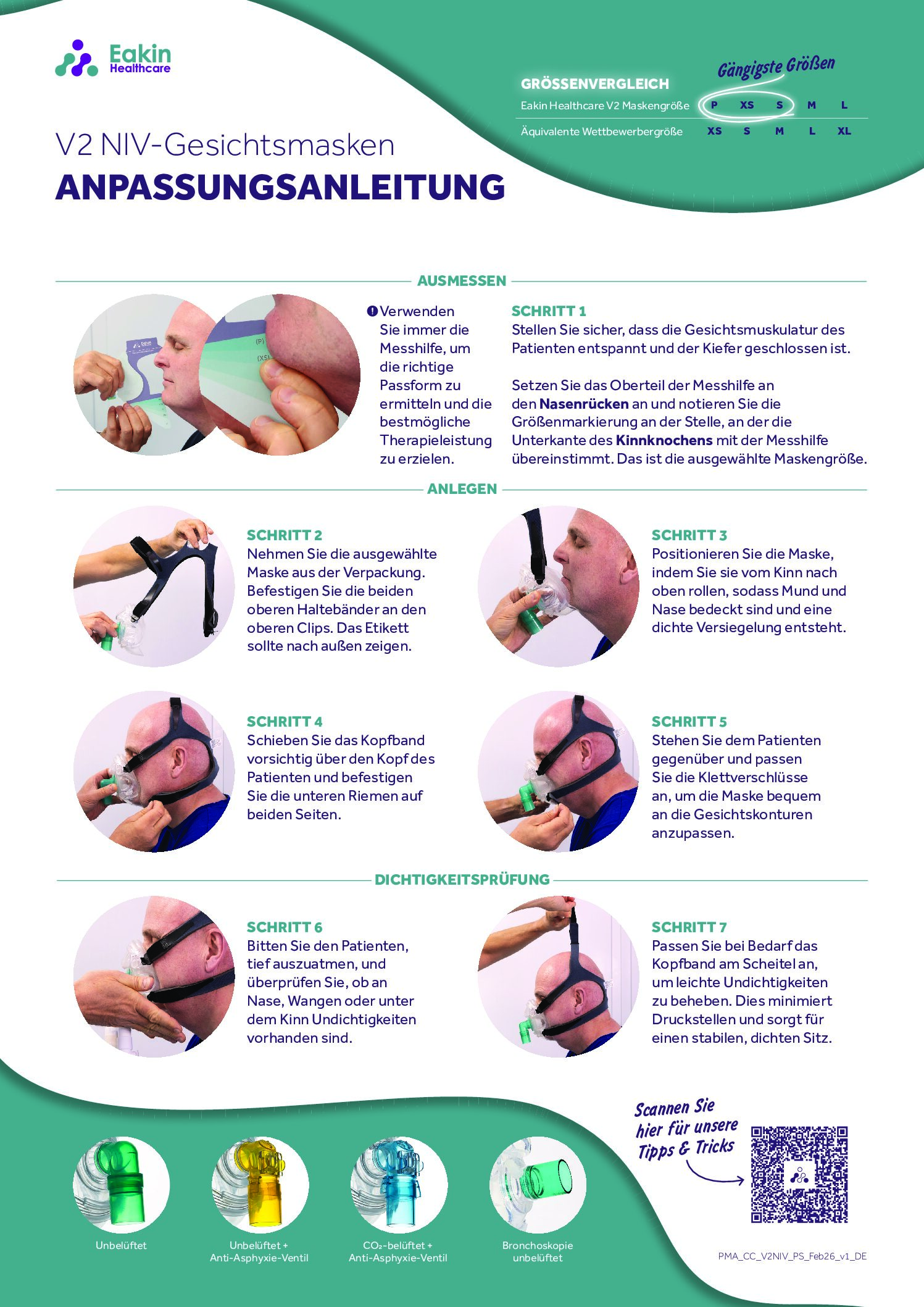 DE V2 Face Mask Fitting guide A3 poster pdf Eakin Healthcare